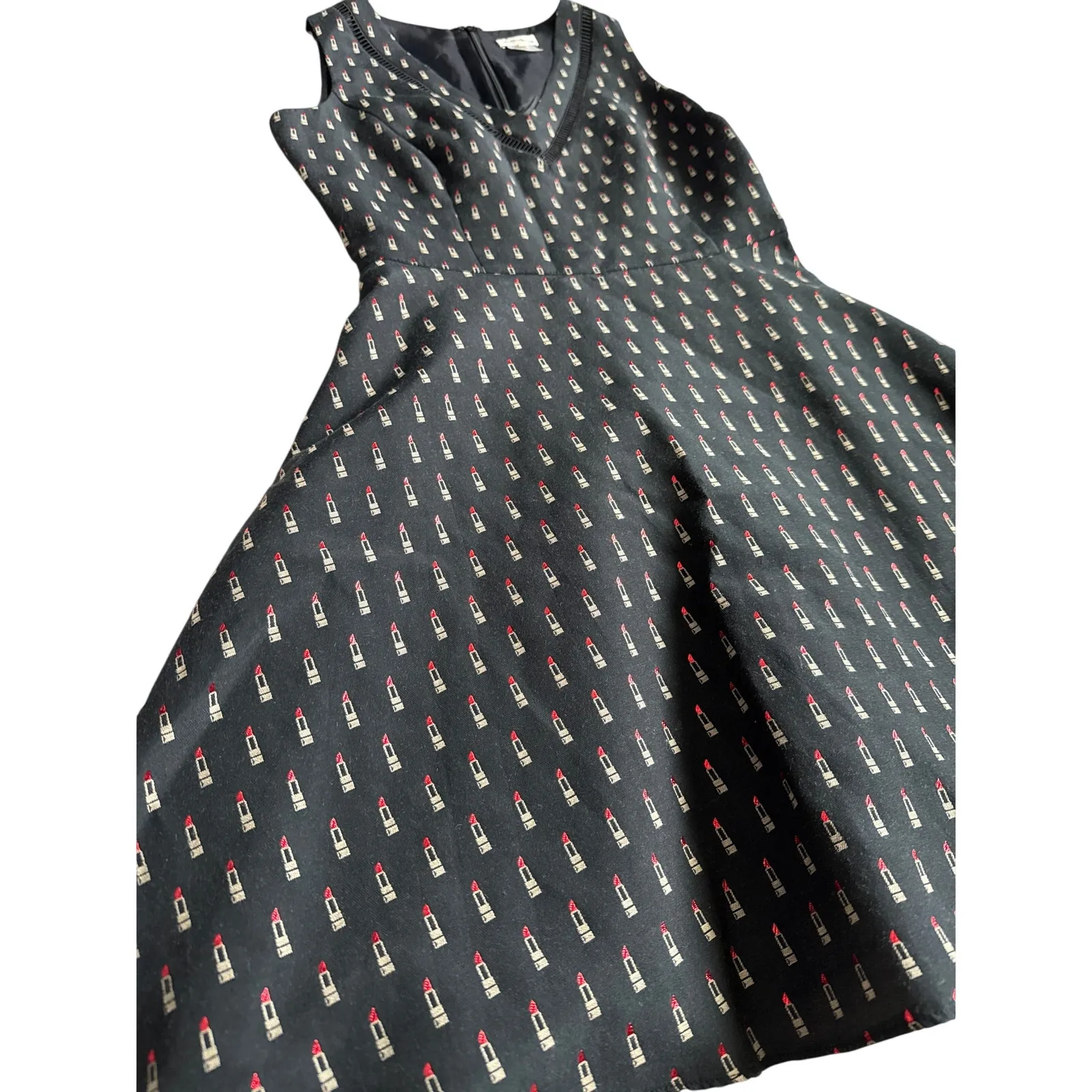 Shoshanna Elvira Metallic Lipstick‎ Fit and Flare Dress Black Size 4 - Image 7