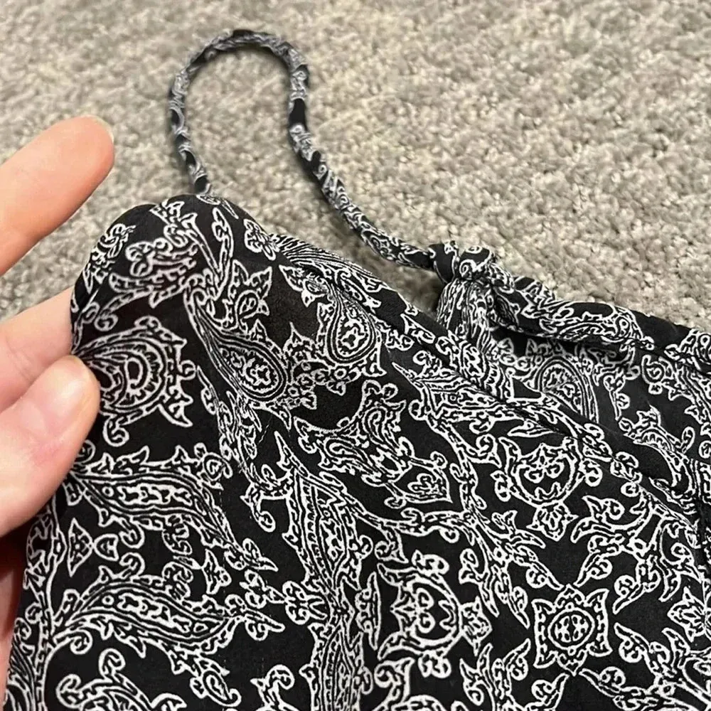 Joes Jeans 100% Silk Black and White Patterned Tank Top - Image 4