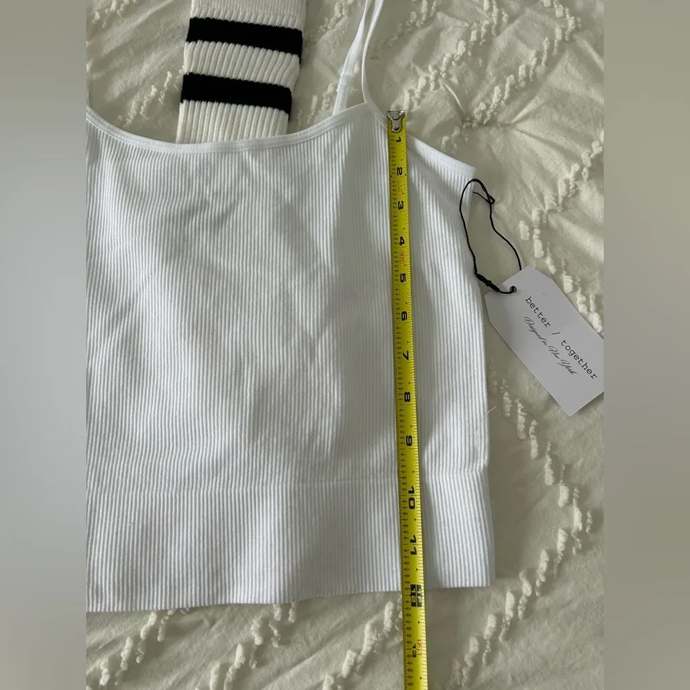 black sweatshirt cardigan & white crop tank & socks Juniors size M… - Image 4