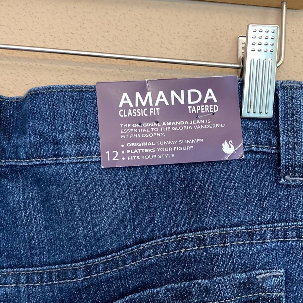 NWT Gloria Vanderbilt size 12 Amanda Blue jeans Classic Fit Tapered - Image 5