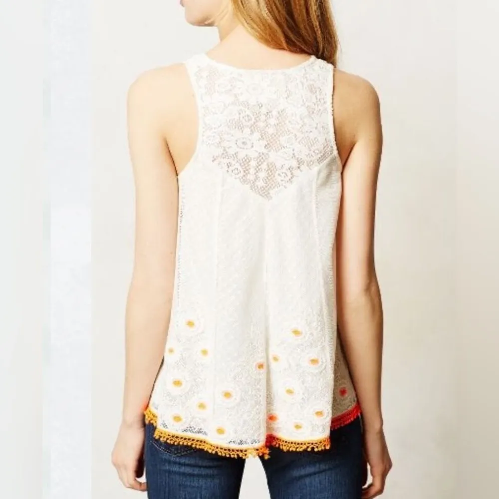 Vanessa Virginia x Anthropologie Daisy Field Lace Tank Top Size 0 - Image 2