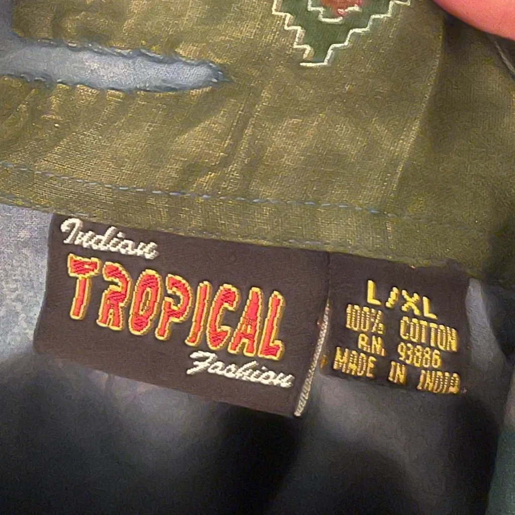 VTG Elephant Patchwork Applique Button-Up Jacket  L/XL Bohemian Hippie 🐘🌼 - Image 5