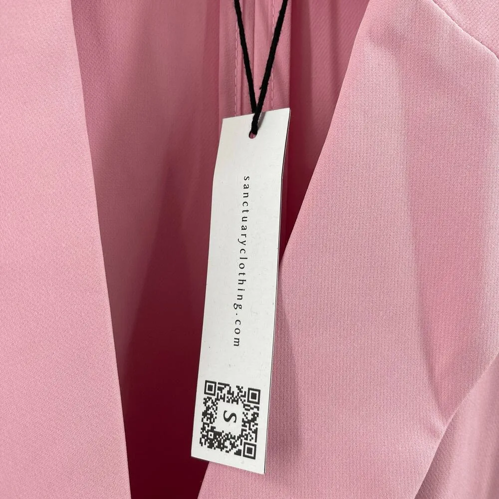 SANCTUARY Blazer Large Bubblegum Pink NWT Tailored Trendy Polyester Stretch - Image 8
