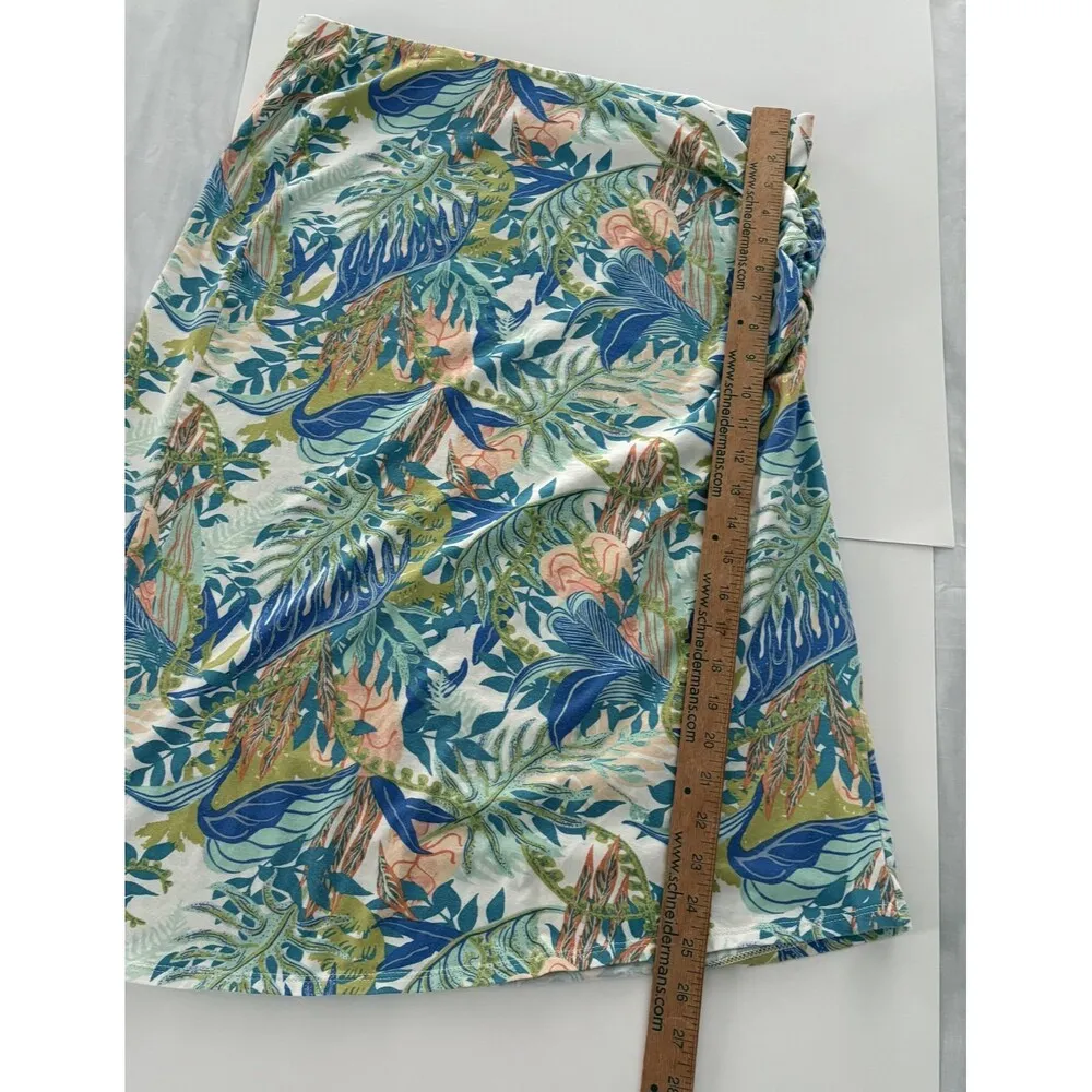 Patagonia Skirt Womens Large Multicolor Tropical Leaf Print Ruched Beach Summer - Image 9