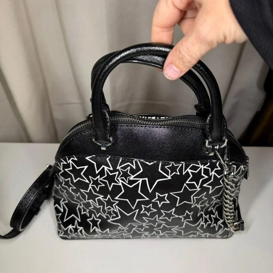 Michael Kors Emmy Star Print Dome Satchel Crossbody Bag Saffiano Leather - Image 2