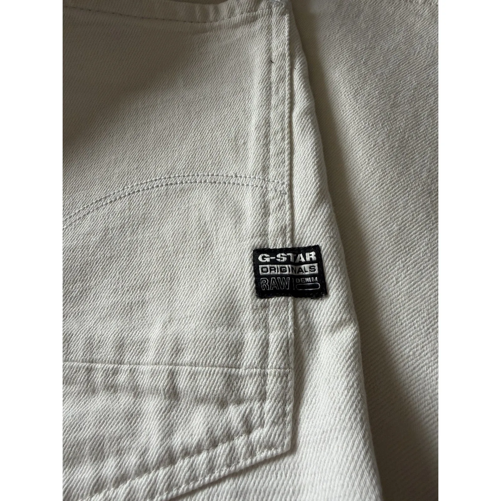 G-Star RAW Patti Wide Fit Mid Rise Ecru Denim Shorts Size 26 NWT Utilitarian - Image 9