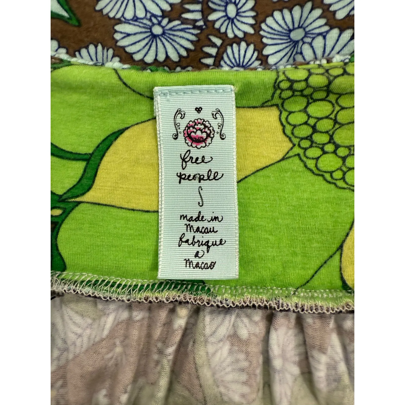 Free People Sleeveless Crisscross Back Scoop Neck Mini Dress Floral Green Small - Image 6