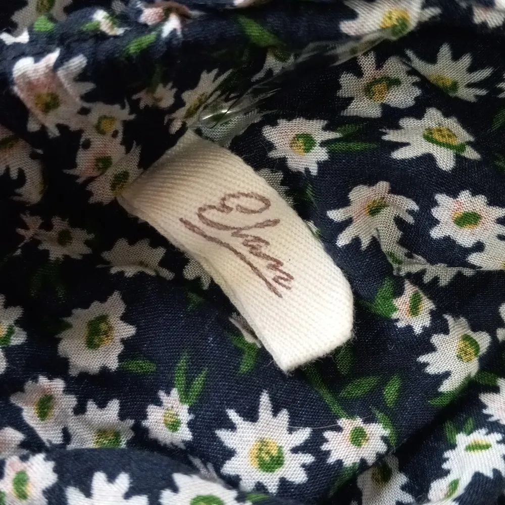 Elan Navy Blue Ditzy Daisy Floral Print A-line Tie Waist Midi Skirt - Image 8