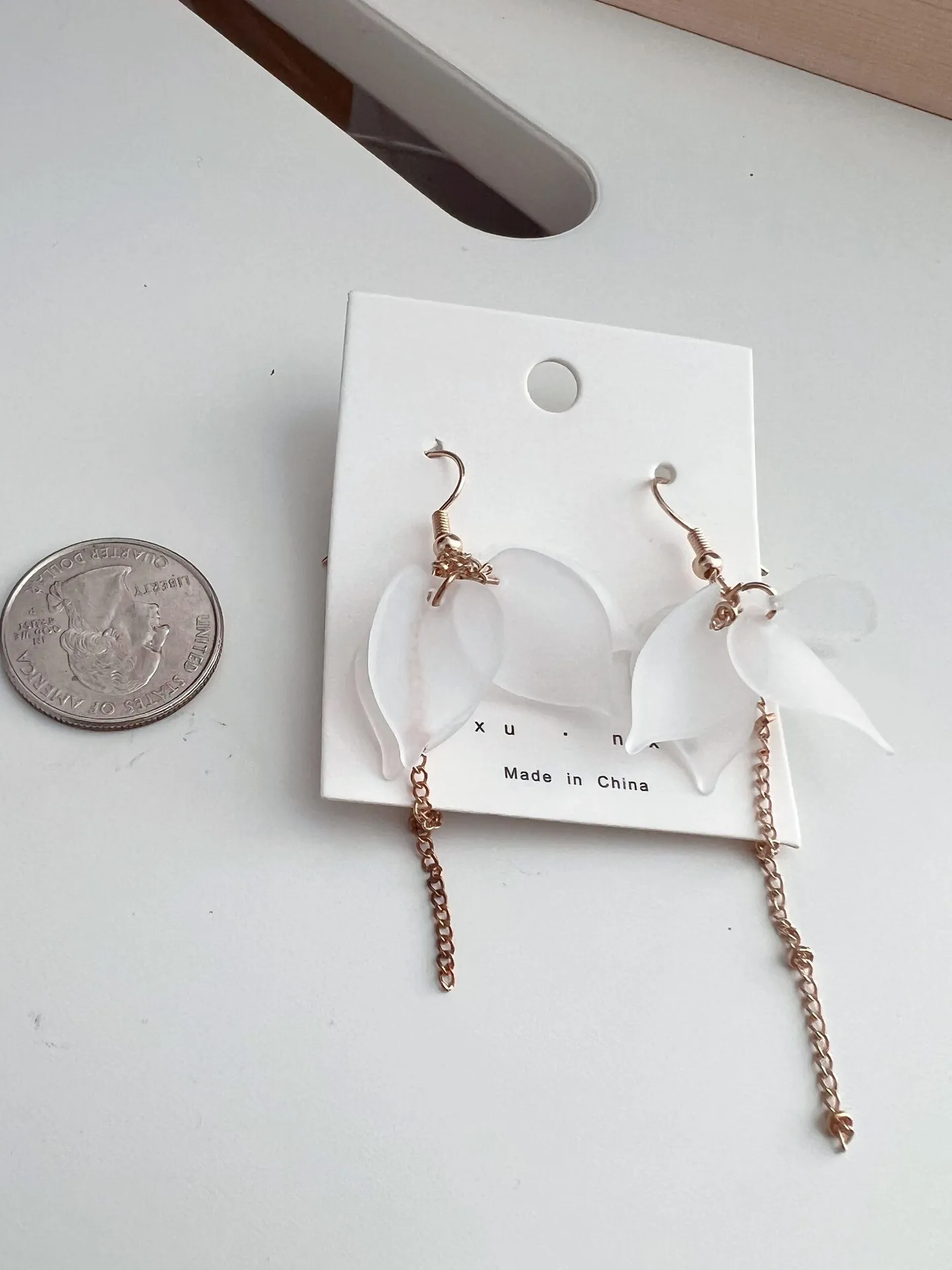 Gold Plated Flower Earrings - Image 3