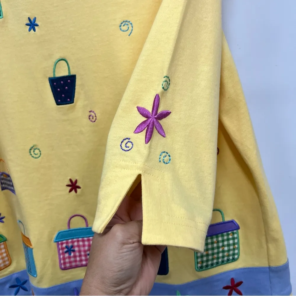 Vintage small Colorful Shirt with purse Bag Patterns Yellow - Image 3