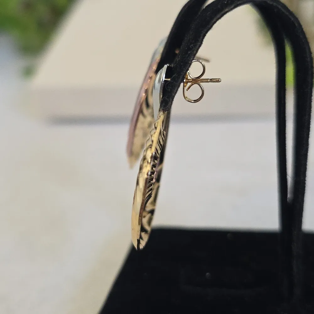 Gold Filled Swirl Earrings Lightweight Thin - Image 3