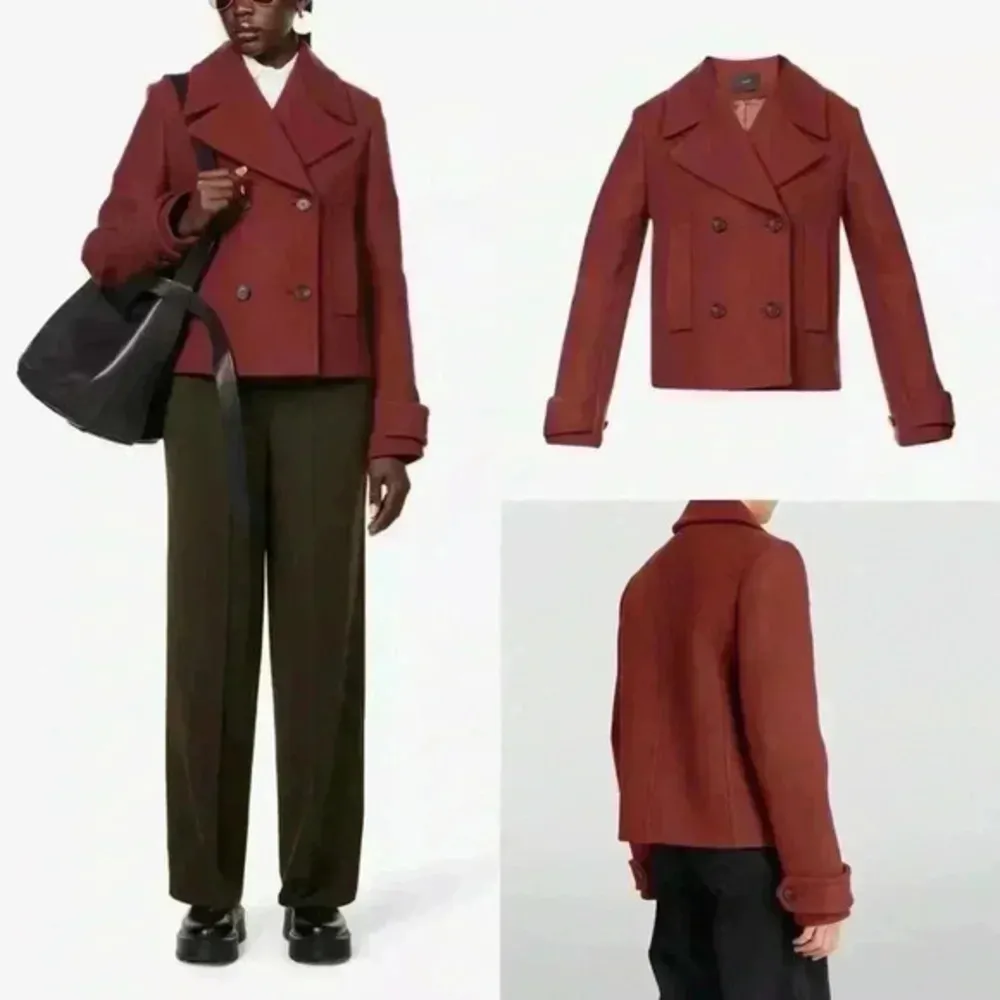JOSEPH Diagonal Wool Dove Coat in Raisin Size 38 Medium 6‎ US - Image 3