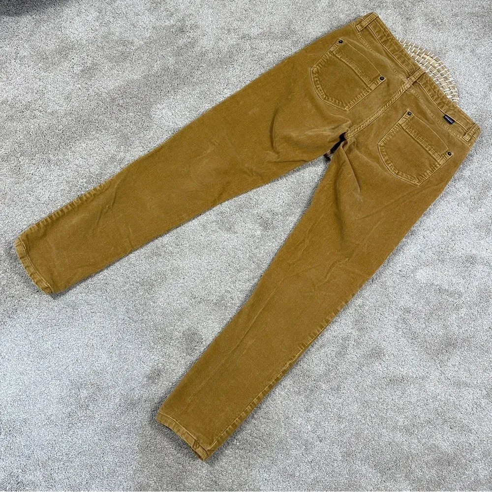 Patagonia Organic Cotton Fitted Corduroy Pants Low Rise Kastanos Brown Yellow 30 - Image 6
