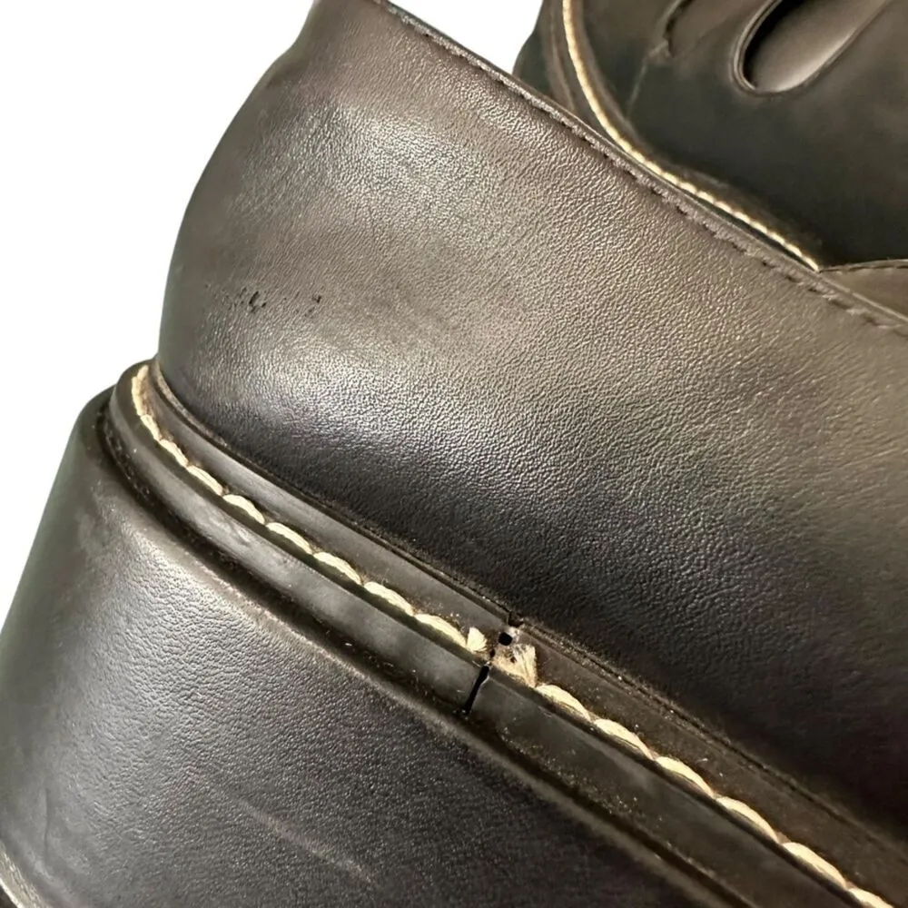 Charles & Keith Leather Mary Jane Platform Women's 37/7 Black Double Strap - Image 14