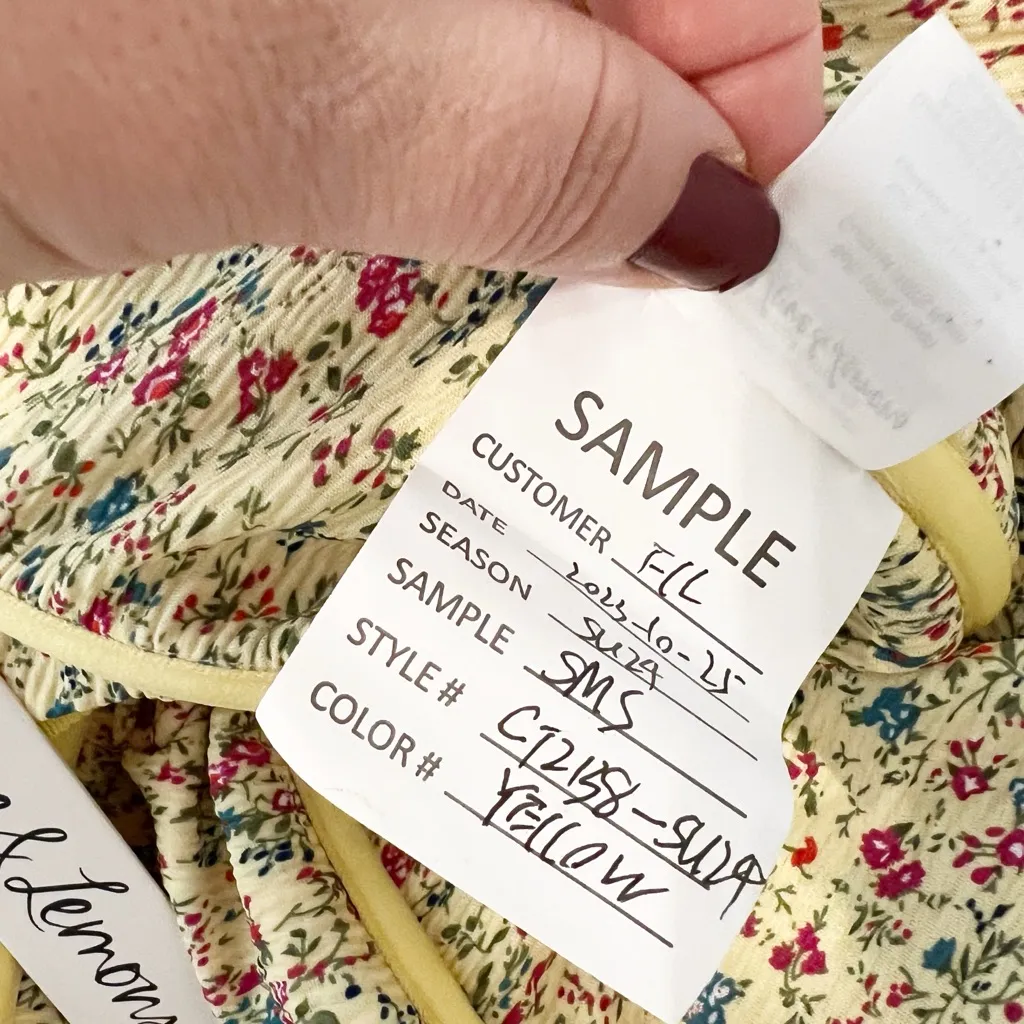 NWT FOR LOVE & LEMONS Harper Draped Corset Top Yellow Floral Small S - Image 4