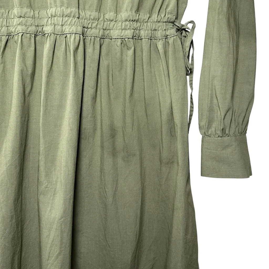 Rails Maple Olive‎ Smoke Midi Dress Smocked Waist Boho Cottagecore Chic Size S - Image 11