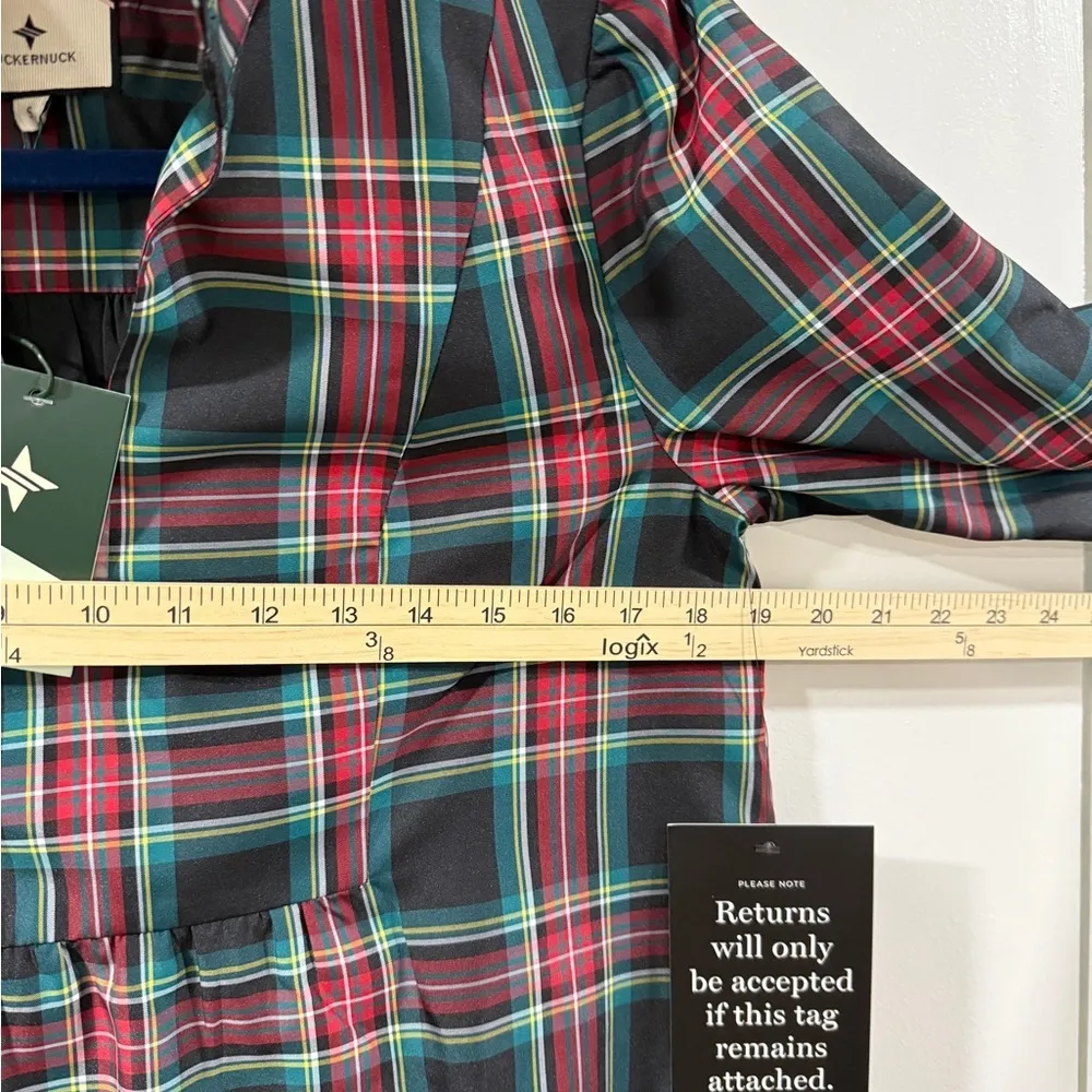 Tuckernuck Palmerston Dress Size S | Highland Tartan Holiday Midi Retail$228 NWT - Image 14