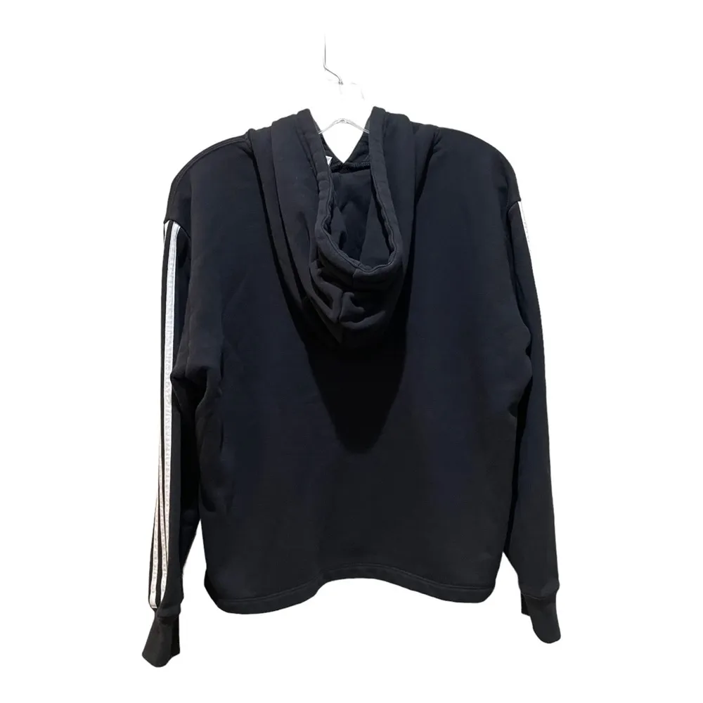 Adidas Bellista Ruffle Hoodie Sweatshirt Black Size Small - Image 7