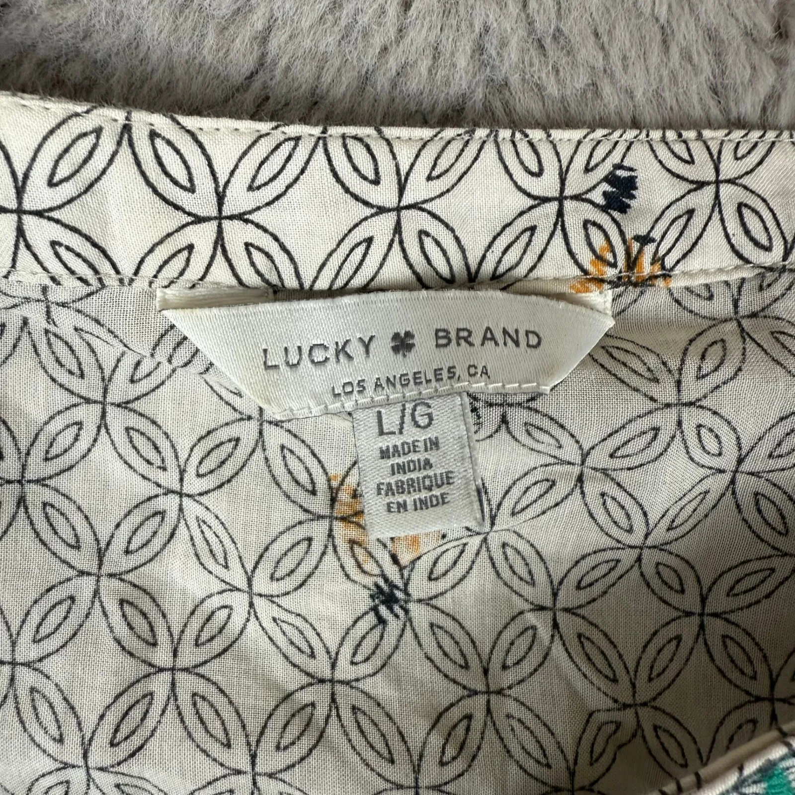 lot 2 Lucky Brand Boho‎ Blouse Bundle Paisley Print Tunic Top Lagenlook L/G - Image 14