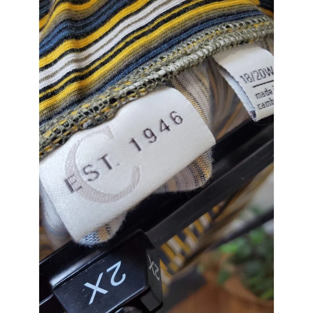 Est.1946 Women Multicolor Striped Polyester Drawstring Trouser Pants Size 18/20W - Image 6