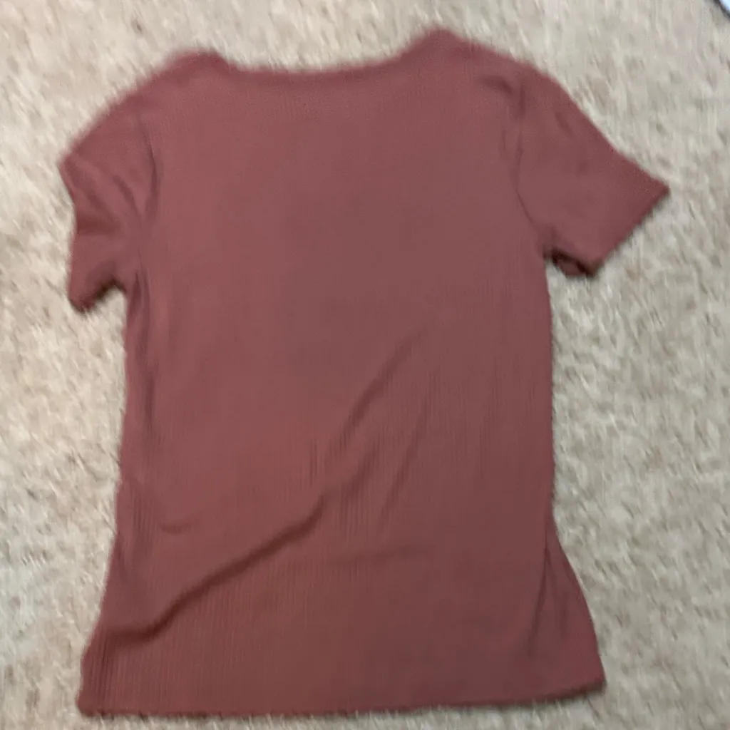 a new day Women's Ribbed Short Sleeve Top - Rust - Image 3