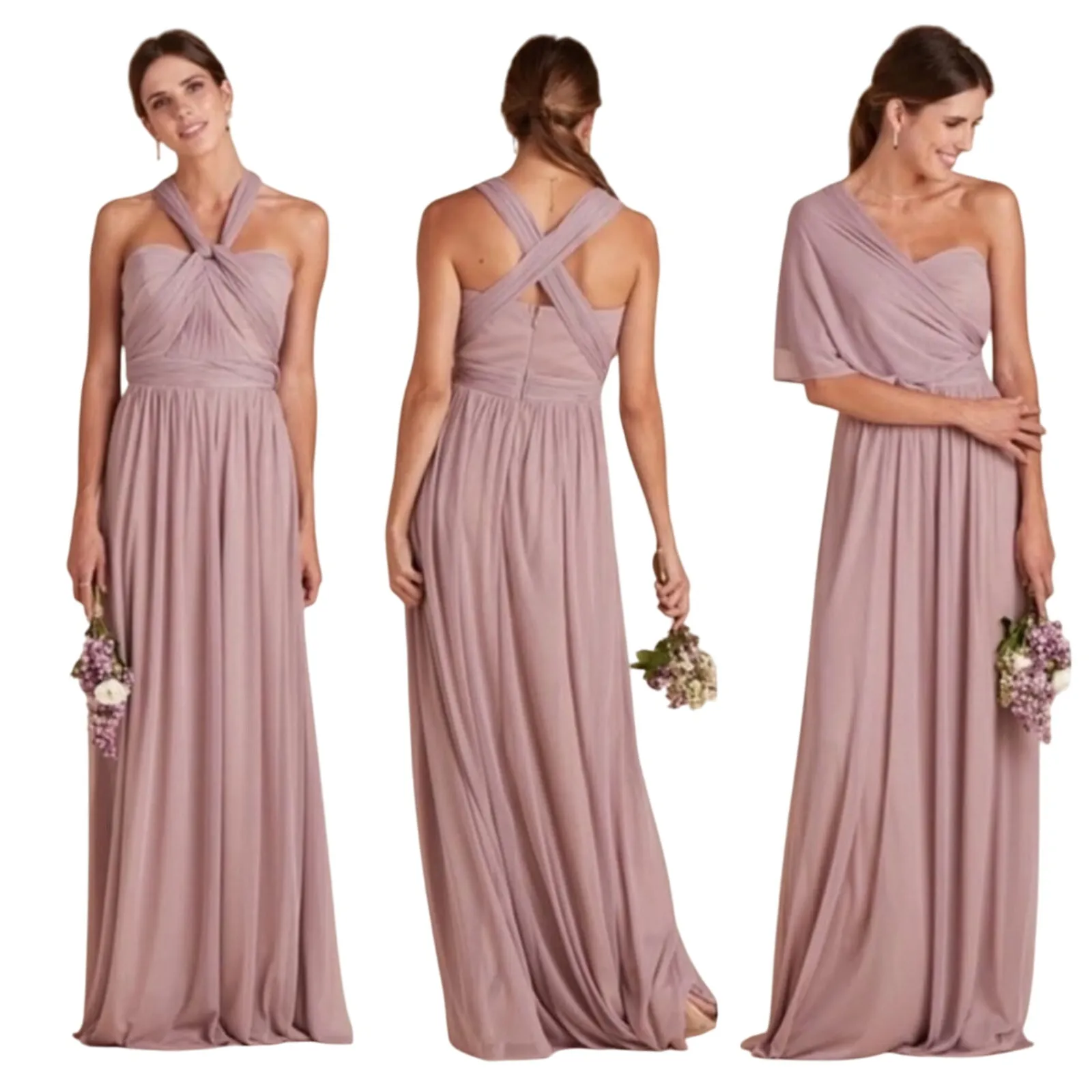 Birdy Grey Chicky Mauve Convertible Bridesmaid Dress XS NWT Floor Length - Image 16