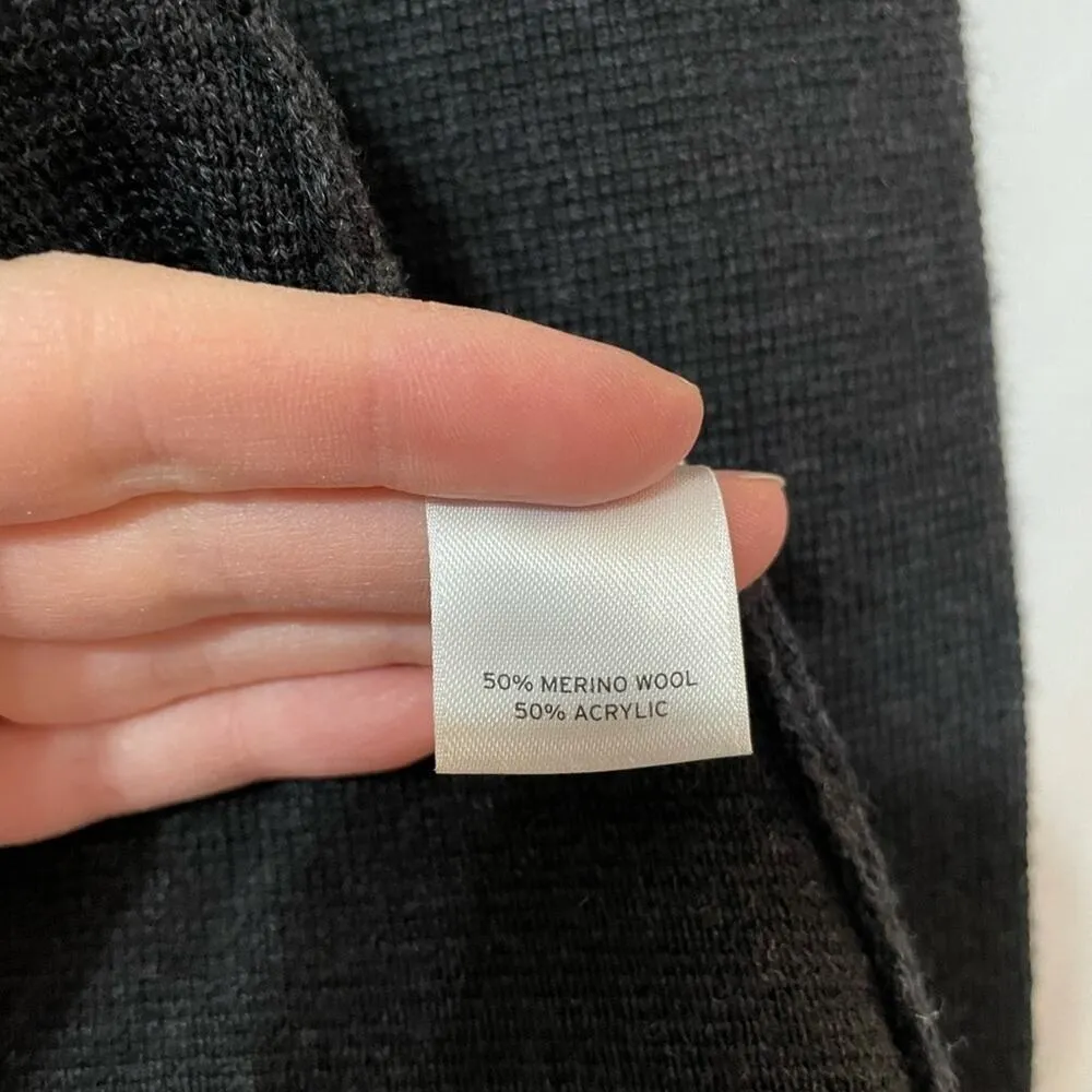 Halogen Grey Merino Wool Sweater Cardigan Womens M Jacket Preppy Academia Fall - Image 7