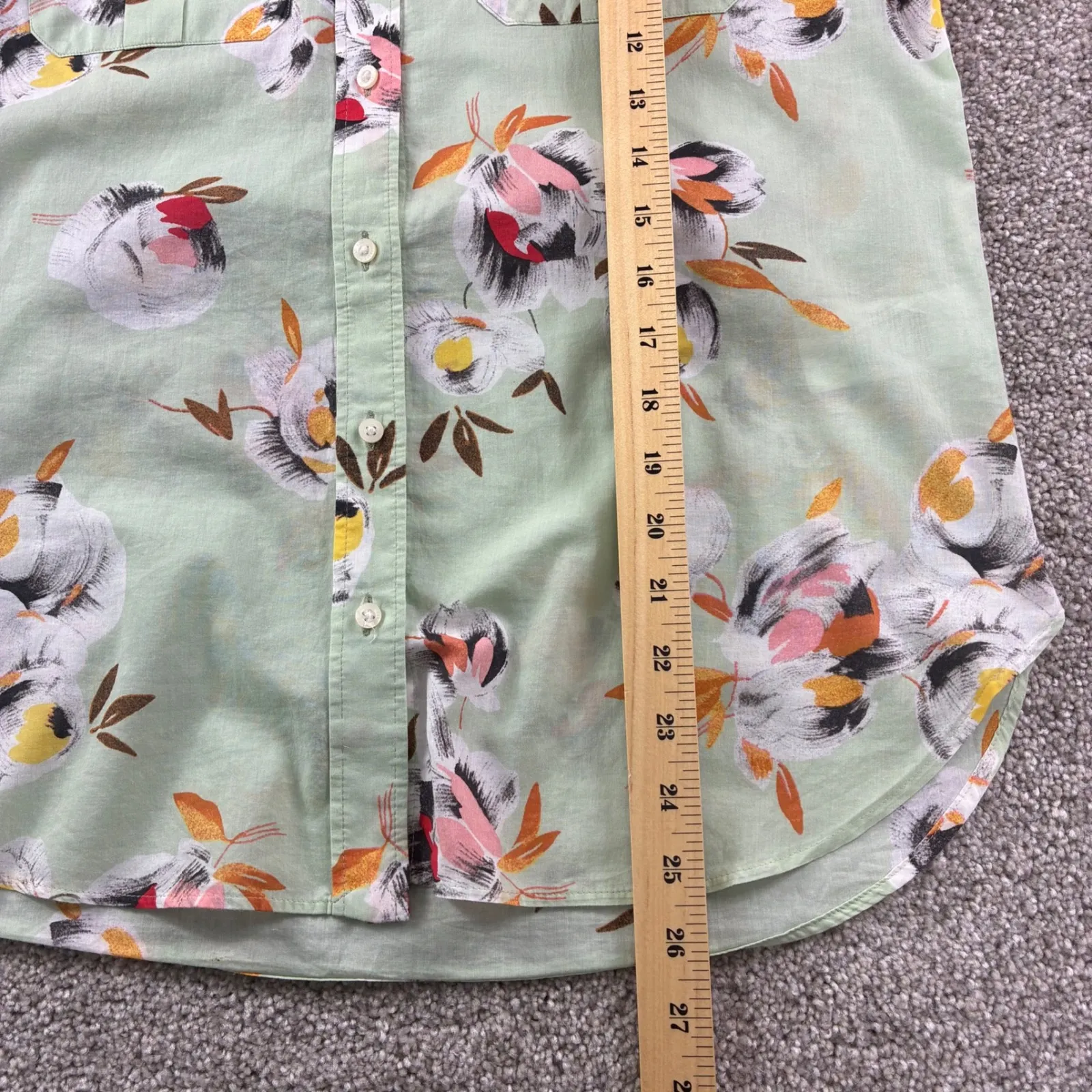 Lauren Ralph Lauren Women S Green Floral Print Button Up Shirt Cotton Career - Image 3