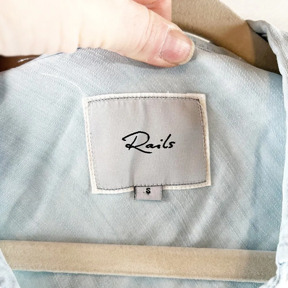 Rails Jaime Sleeveless Tunic Tank Button Up Top Light Vintage Chambray Wash S - Image 3