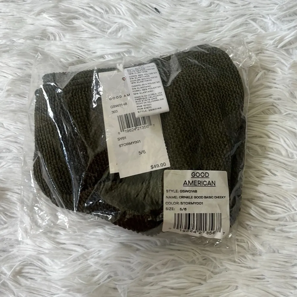 Good American Crinkle Good Basic Cheeky bikini bottom stormy001 5/6(2XL/3XL) - Image 2