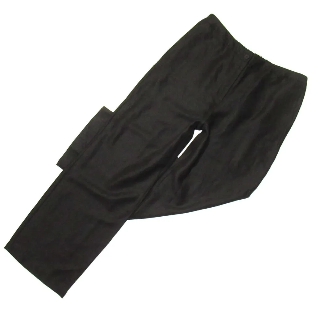 NWT Eileen Fisher Wide Leg Trouser in Black Tencel Linen Slub Blend Pants L - Image 4