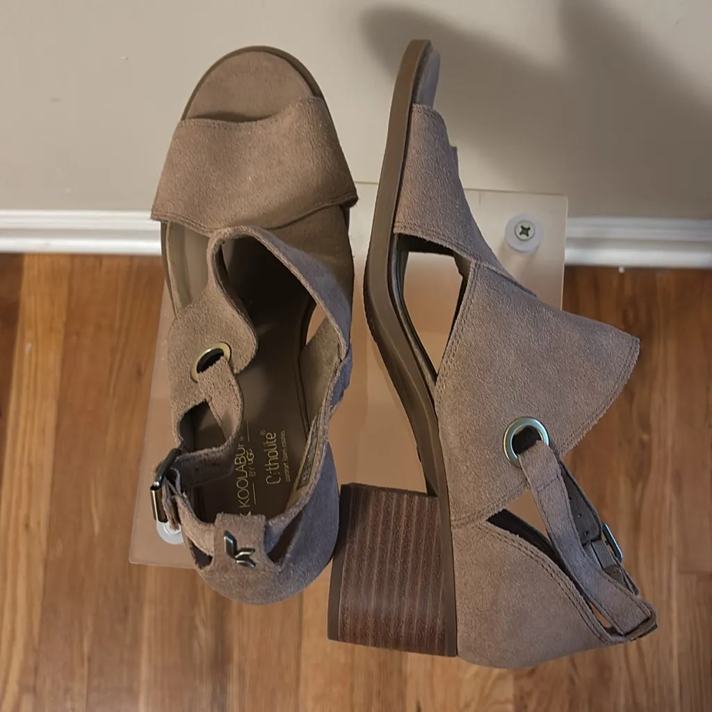 Koolaburra By UGG Tan Sandals with Modern Cut-Out Design - Image 5