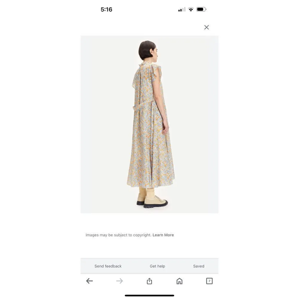 NWT Samsoe Samsoe Karookh Apricot Blossom Dress Blue Size M - Image 3