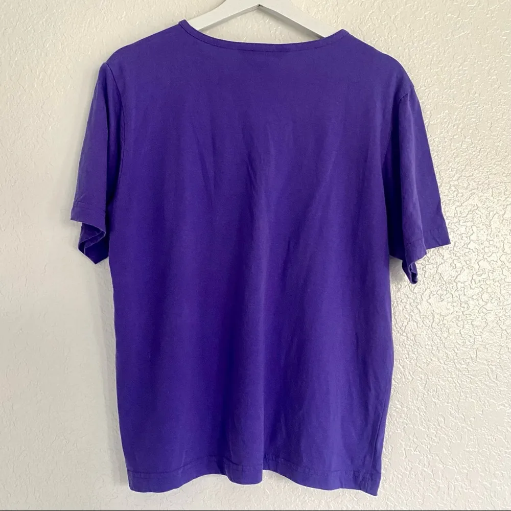 Vintage Retro Purple Printed Oversized Short sleeve Tee Top — Medium - Image 3
