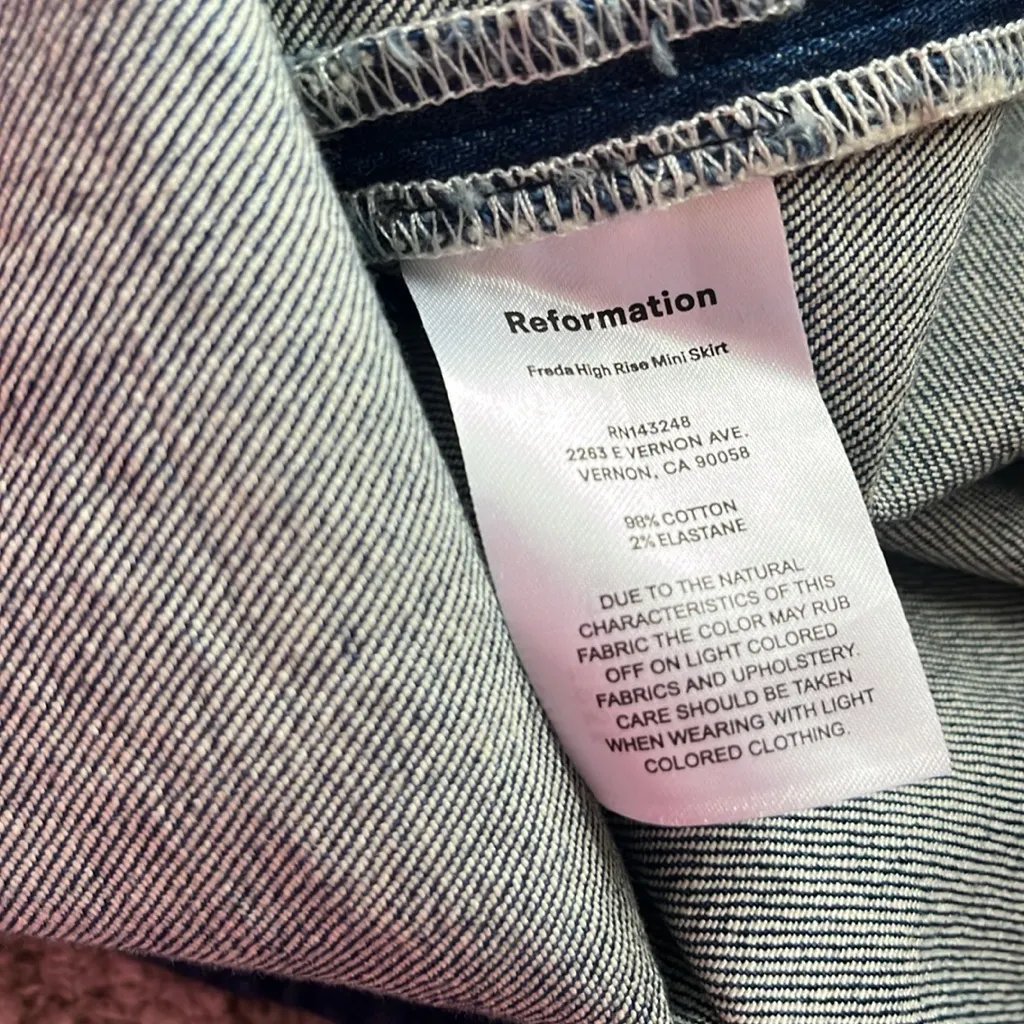 Reformation Freda high waist denim miniskirt - Image 10