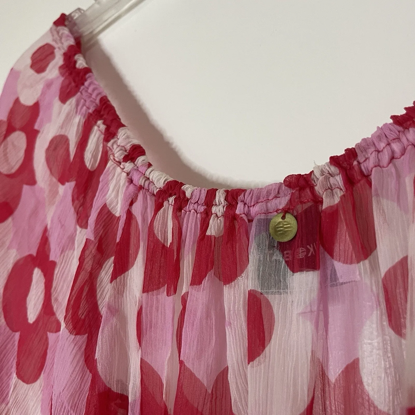 Antik Batik preppy sheer hippie floral fluid bounce dress with tassels Small Pink - Image 9