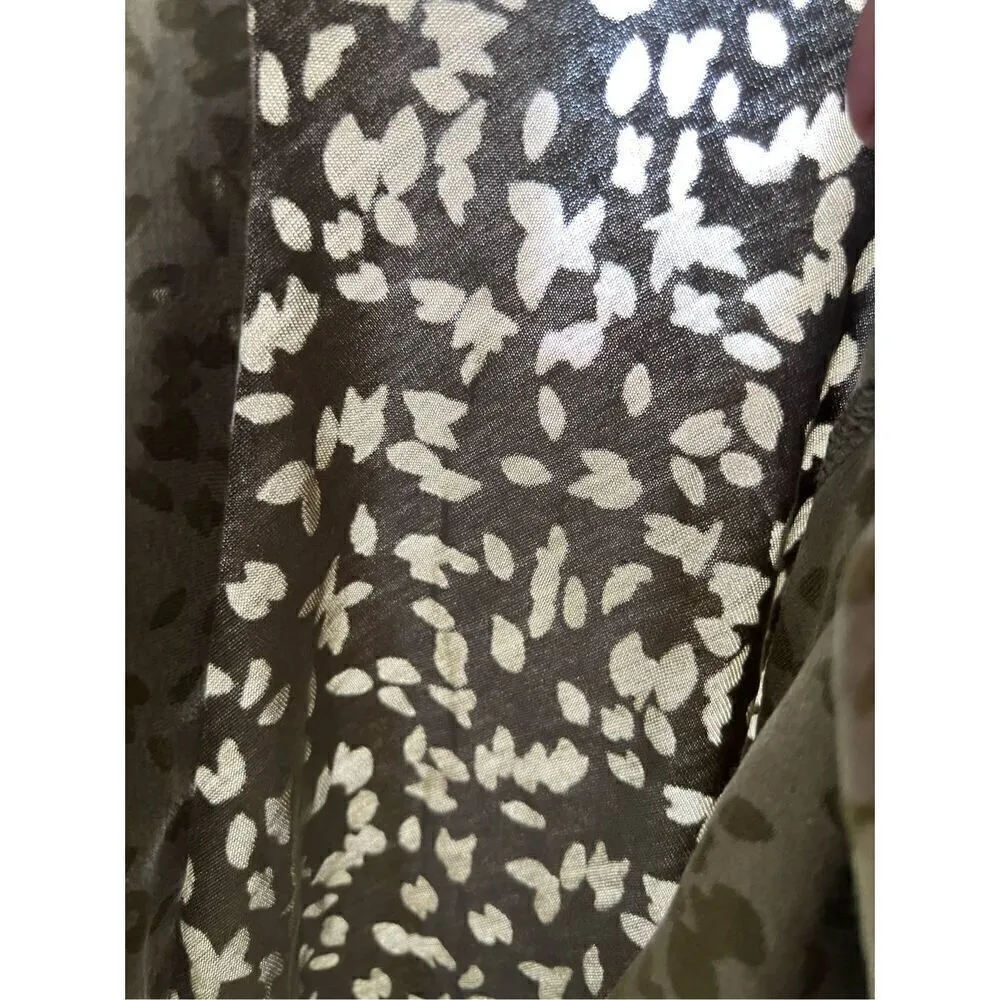 All In Motion Olive Green Burnout Fabric Pattern Cropped Tank Women's XL - Image 7