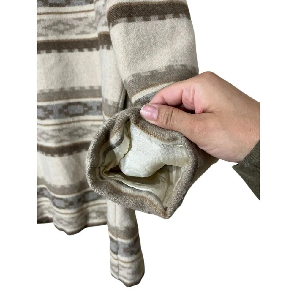 Vintage‎ Casablanca Wool Blend Southwestern Aztec Blazer Coat Size 14 Tan - Image 10