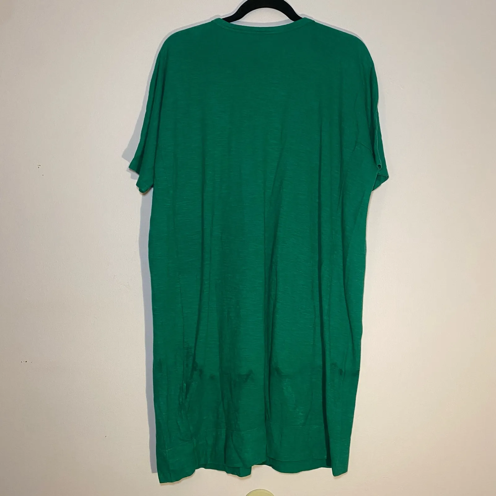 Eileen Fisher Cotton Hemp Green Oversized Shirt Dress Coverup Women's size XS - Image 6