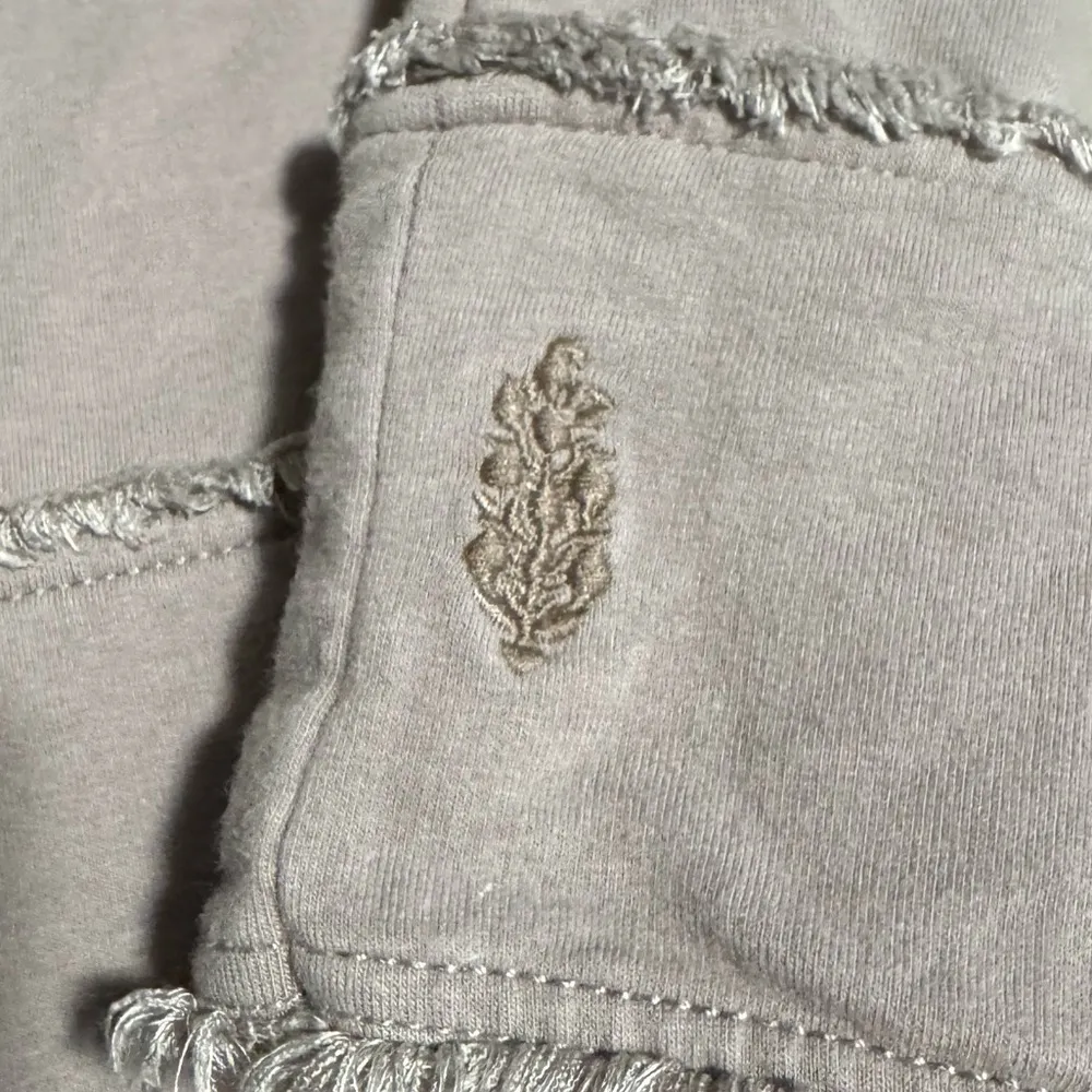 Free People Movement Movement by Free People Cropped Fringe Sweatshirt Size L Taupe/Gray - Image 6