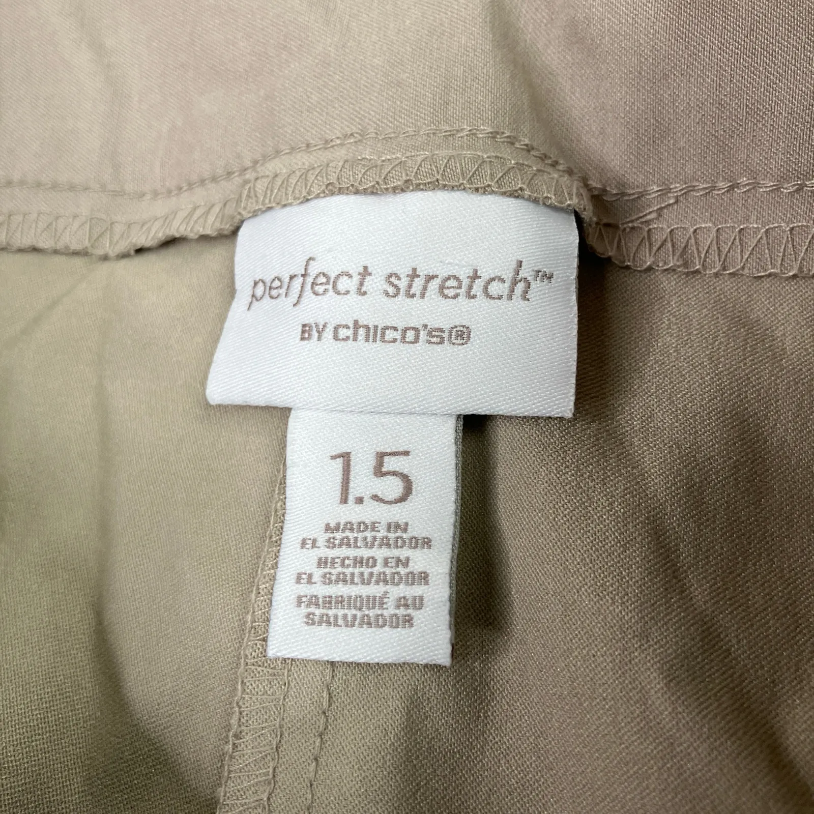 Chico's | Beige Perfect Stretch Pull-On Pants Chicos 1.5/US 10/M HEMMED - Image 3