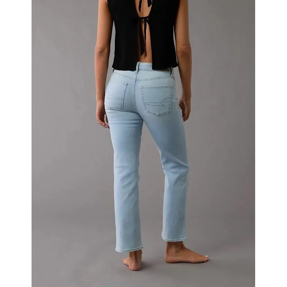 NWT American Eagle Kick Boot Crop Jeans Light Wash Bootcut Stretch Size 20 - Image 2