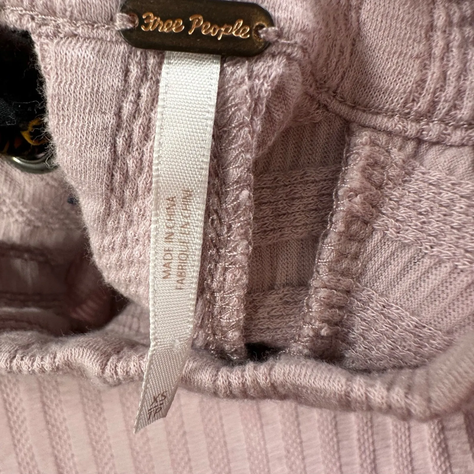 Free People Party in the Back Top Women's XS Purple Ribbed Long Sleeve Tie Back - Image 7