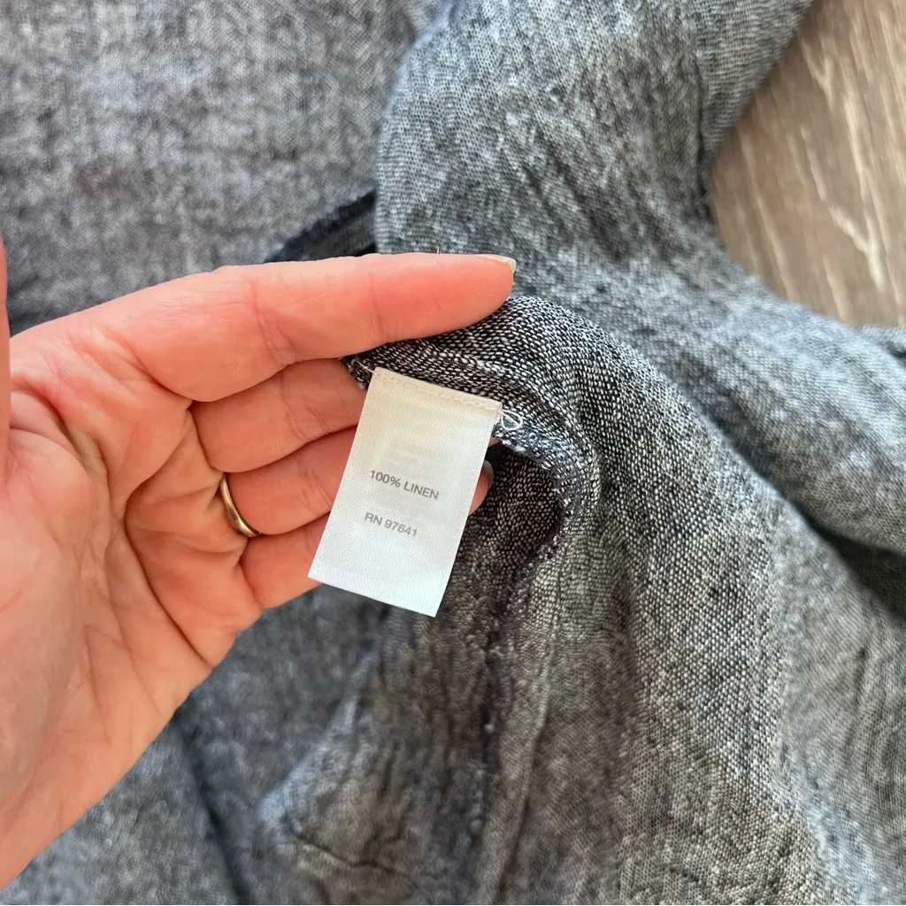 J. Jill linen 100% linen gray open front drape cardigan‎ sweater Size L - Image 7