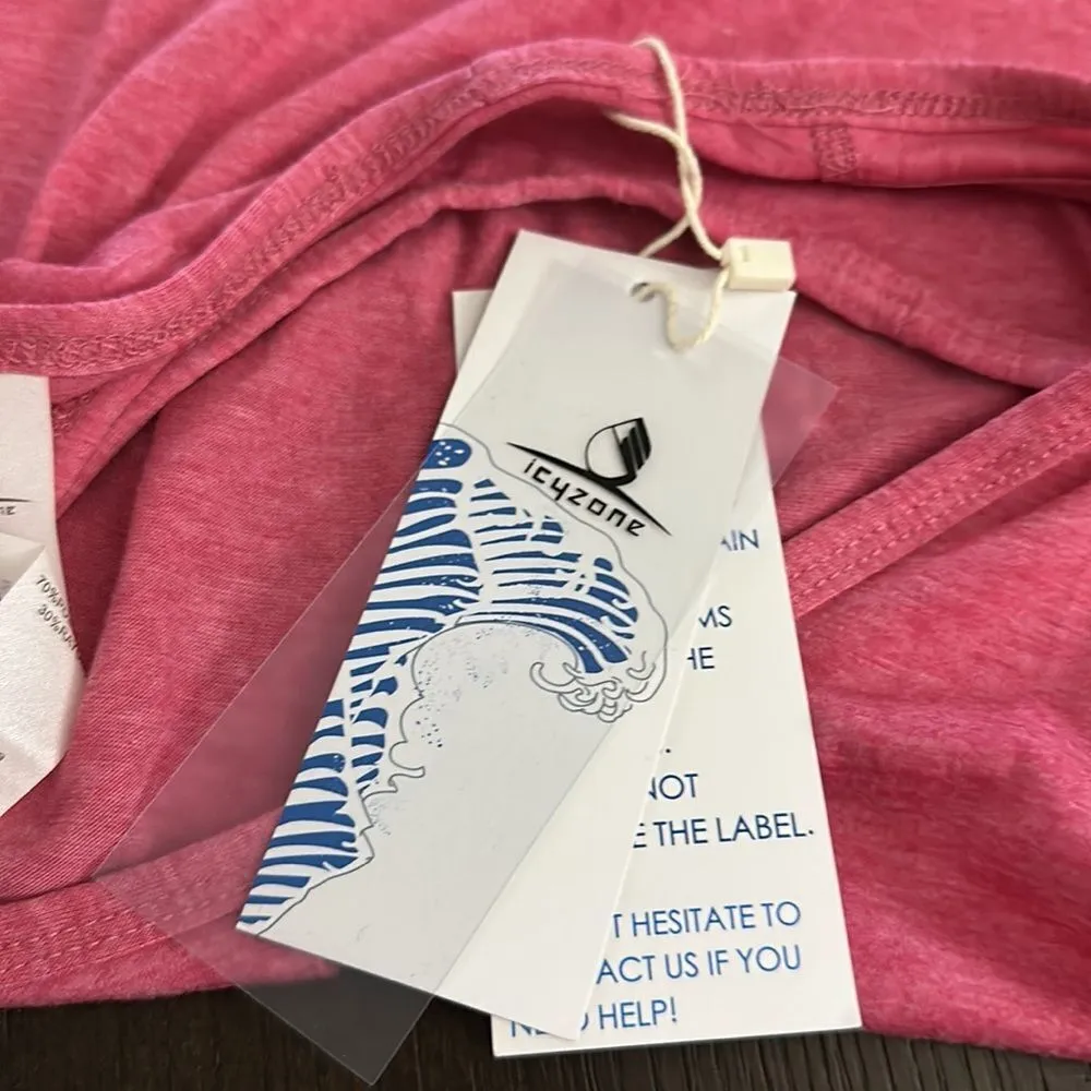 Icyzone- Workout Athletic Racerback pink Tank Top NWT ,L - Image 9