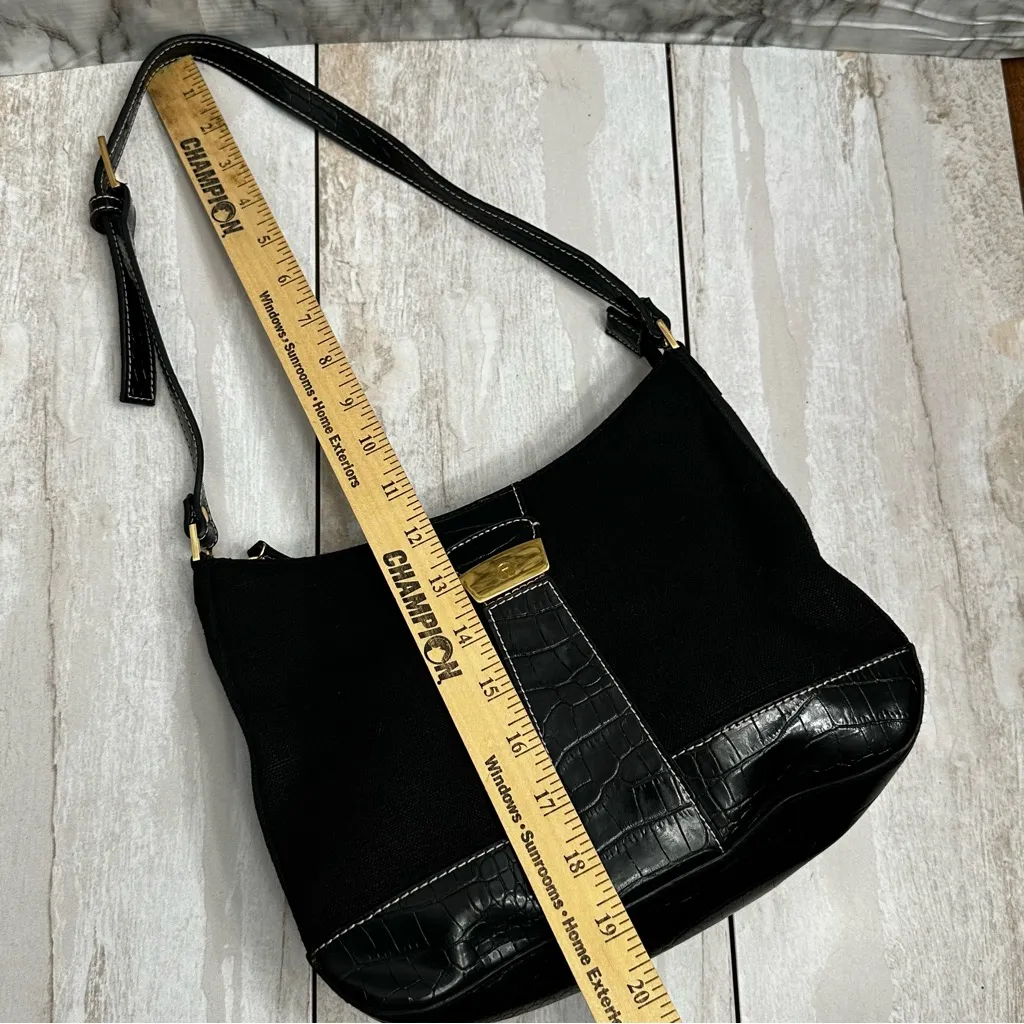 Etienne Aigner Black Linen Gold Hardware Shoulder Bag Y2K Working Girl Polished - Image 14