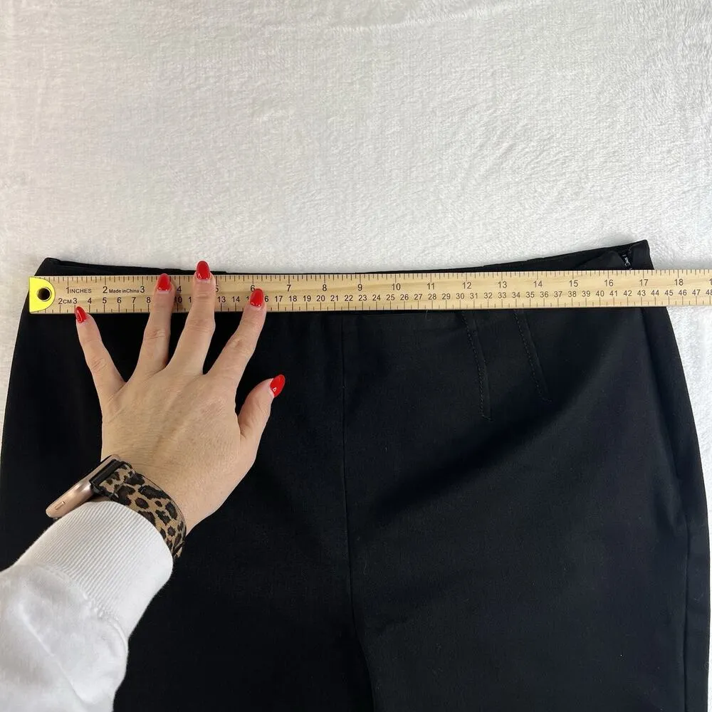 Talbots Size 12 Refined Bi-Stretch Tailored Straight Leg Pants Black Sliming - Image 13