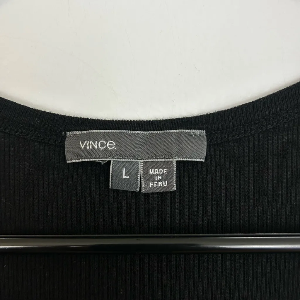 Vince Lot Grey V-Neck Short Sleeve Top & Black Ribbed Tank Top Size Large - Image 10