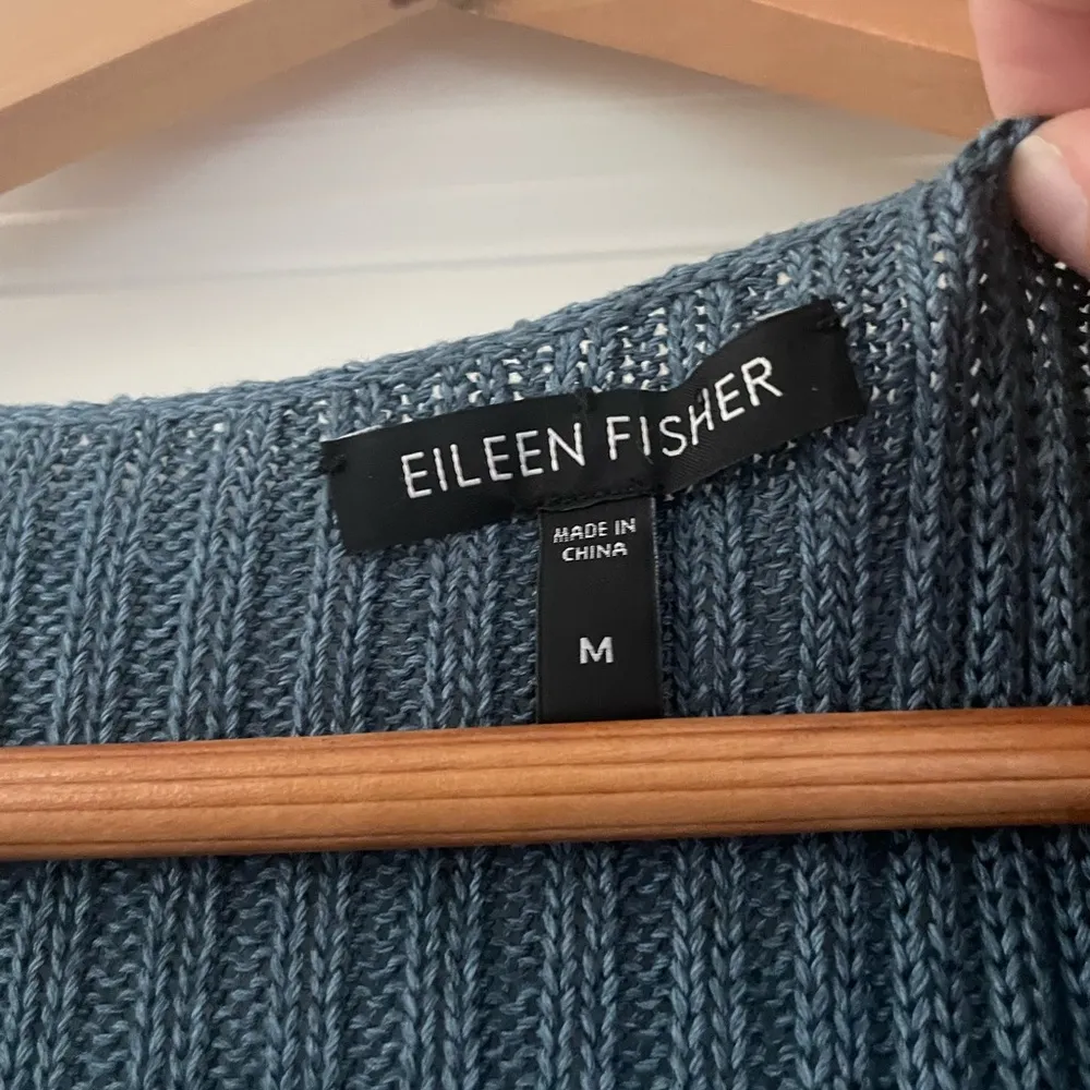 Eileen Fisher Silk Linen Melange Waterfall Cardigan Draped - Image 4