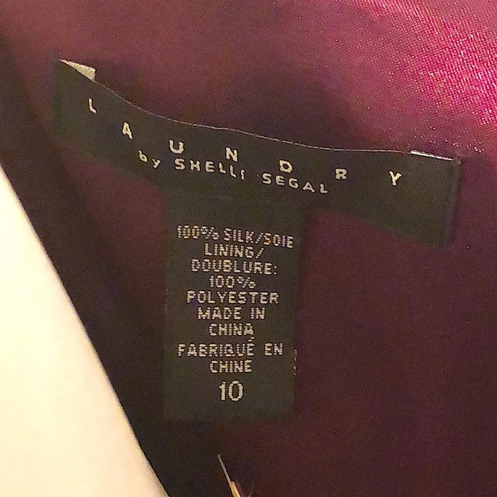 LAUNDRY SHELLI SEGAL Purple Silk Dress With Gentle Darting & Layers Sz 10 NWT - Image 6